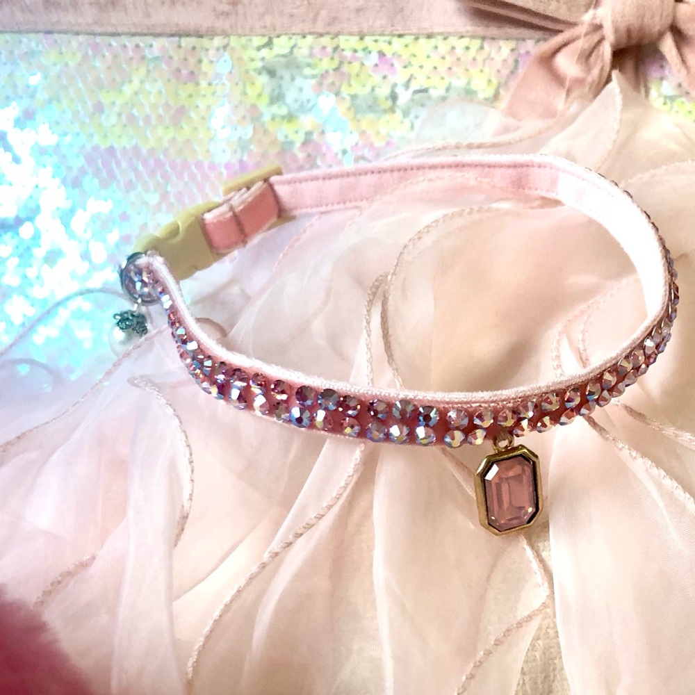 Pink Rhinestone Cat Collar